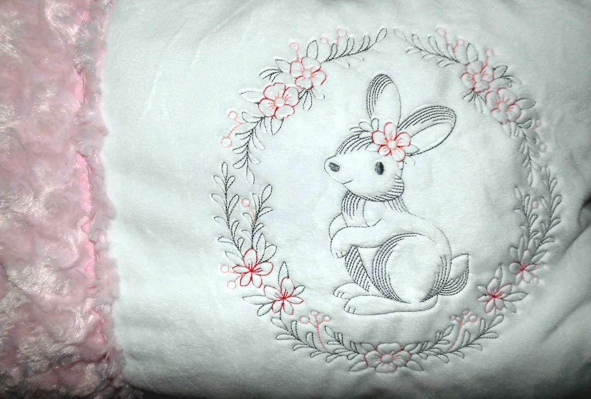 Besticktes Babykissen Kinderkissen mit Häschen
