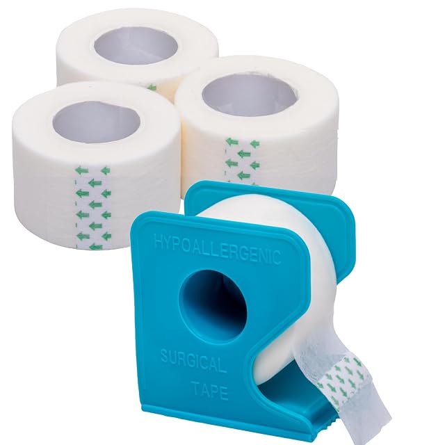 Paper Medical Tape with Dispenser 1 x10 Yards for Medical First Aid Lightweight Breathable Microporous Adhesive Latex Free