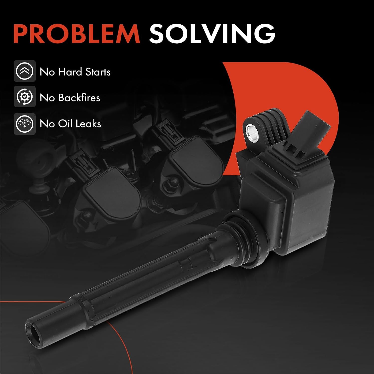 A-Premium Engine Ignition Coil Pack Compatible with Jeep Wrangler 2018-2024, Cherokee 2019-2022, Grand Cherokee 2022-2024, Compass 2023-2024 & Dodge Hornet & Alfa Romeo Giulia, Stelvio, 4-PC Set