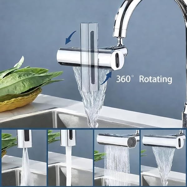 Rubinetto Rotante 4 Modalità BENESSERE In Linea® con attacco girevole a 1080° - Aeratore per rubinetto - Prolunga Spray - Adattatore Rubinetto Bagno - Faucet Extender - Must have gadget - 3