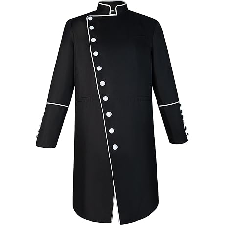 Men's Cassock Choir Short Cassock Minister Robe Clergy Pulpit Liturgical Church Top Coat