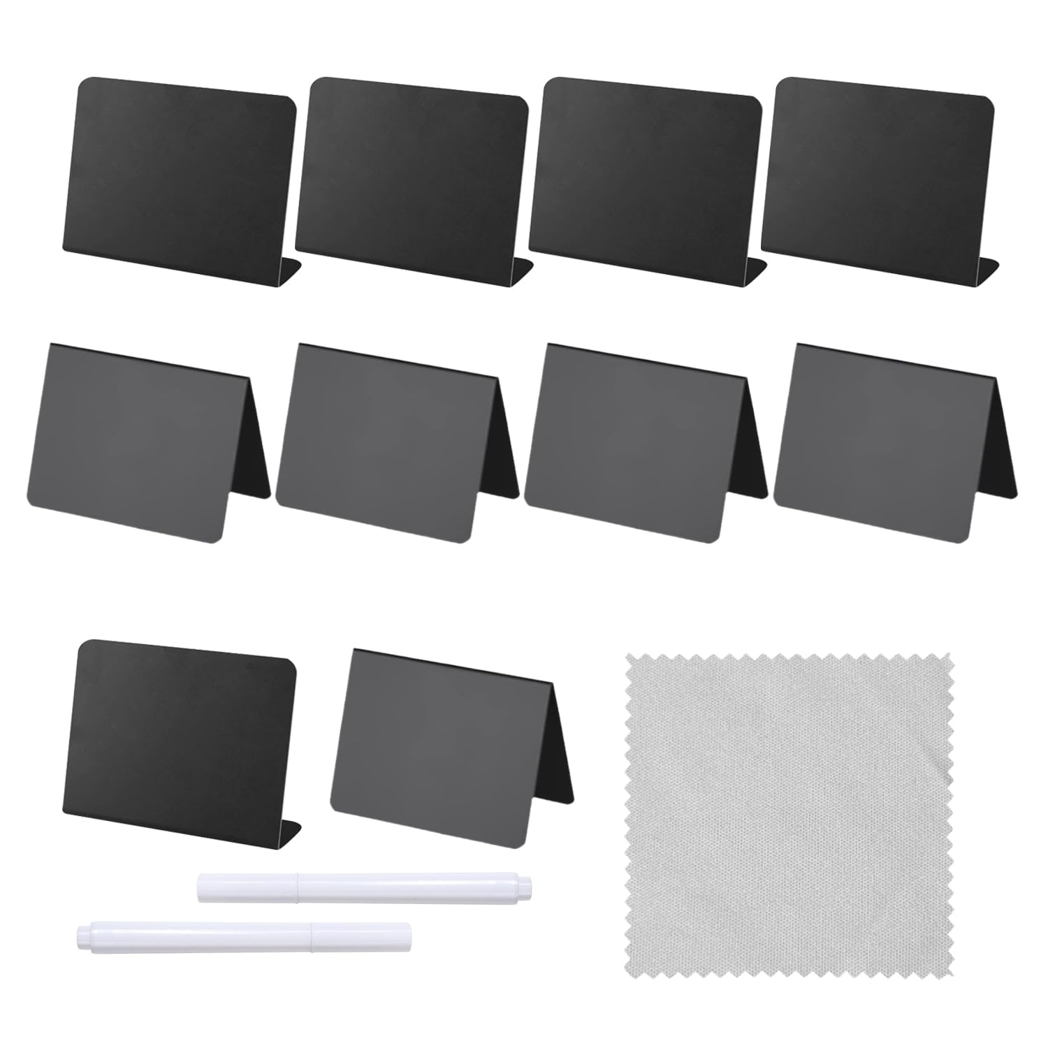 10 Pieces of Price Tags, 2 Pens, 1 Rag, Erasable Price Tags, V-Shaped, L-Shaped Price Tags, Mini Message Board