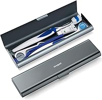 Vista 28 de Estuche de viaje para cepillo de dientes de aluminio, soporte portátil para cepillo de dientes, resistente contenedor manual para cepillo de dientes