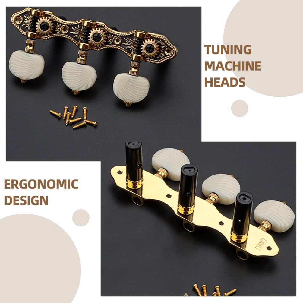 Goldene Gitarrenstimmmechaniken Gc304 1 Satz Präzise Metall | Ukulele und Gitarre, Sanfte Bedienung, Musiker Zubehör im 3 Stück-layout