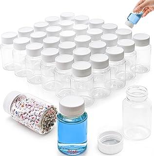 YIMITEE 30 Pack 80 ml Plastic Pill Bottle, Clear Empty Medicine Bottles with Caps, Prescription Pill Containers, Travel Sample Vial for Solid Powder Medication, Vitamin, Tablet, Candy
