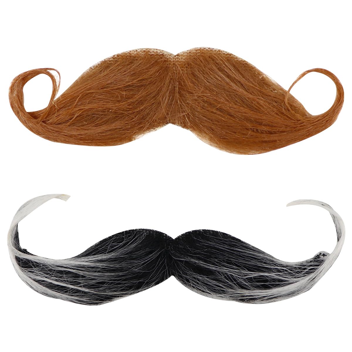 ZJIVQO 2PCS Beard Costume Fake Moustache Fancy Dress Stick on Moustache Adhesive Curly Halloween for Masquerade Party Favor,Birthday Party, Costume Party Favor Performance Fancy Dress Black