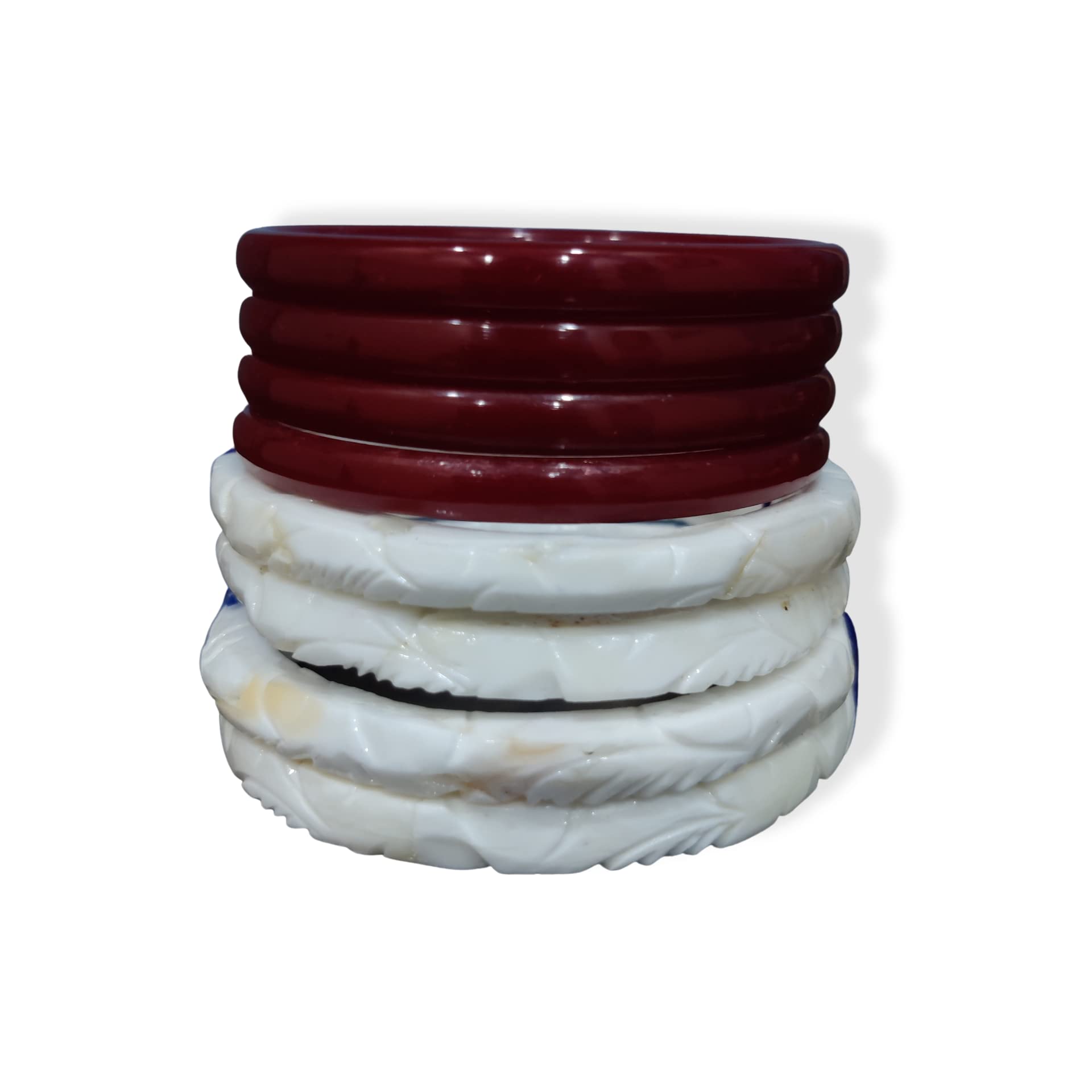 Loyal Kart ™ 2 Pair Of Light Weight Saru Shakha with FREE 4pc Red Plastic Pola Reasonable N.O.R.M.A.L Shakha Pola for Women