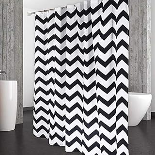 LinTimes Shower Curtain Mould Mildew Resistant Washable, Water Repellent Heavy Duty Weighted Chevron Fabric Shower Curtains Bathroom 183 x 183 cm (72 x 72 Inch)