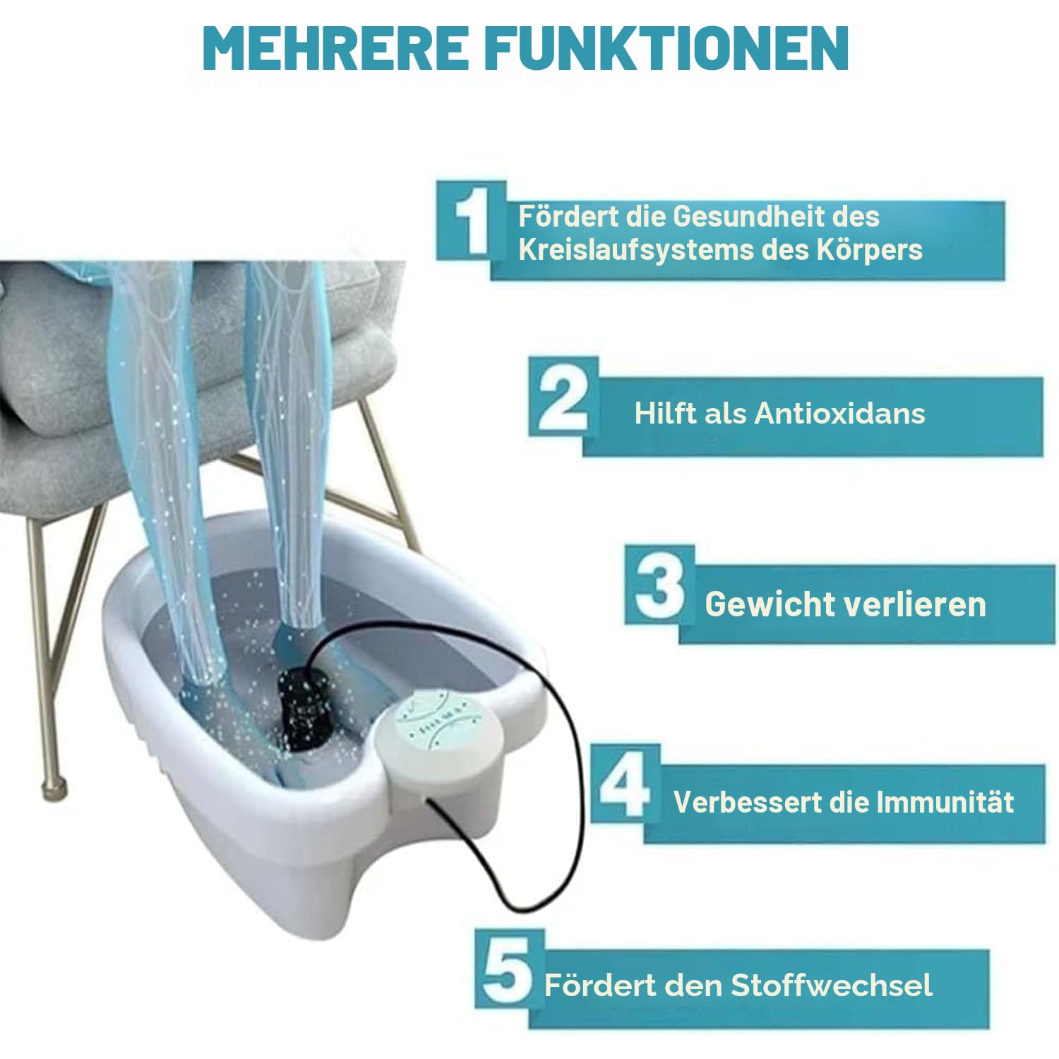 Ion Foot Bath,Ion Foot Bath Detox,Ionic Detox Foot Bath Machine,Ionen-Reinigungsmaschine Für den Heimgebrauch,Detox-Maschine,FußmassageSpa,Gesundheit und Vitalität,Das Becken 38 x 48 cm