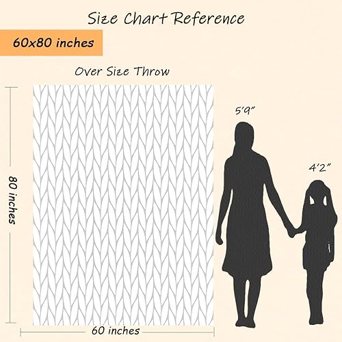 Miniatura 2 de YAAPSU Manta de punto grueso de 60 x 80 pulgadas, manta de felpilla suave jumbo, manta 100% tejida a mano para sofá y cama, manta de punto trenzado