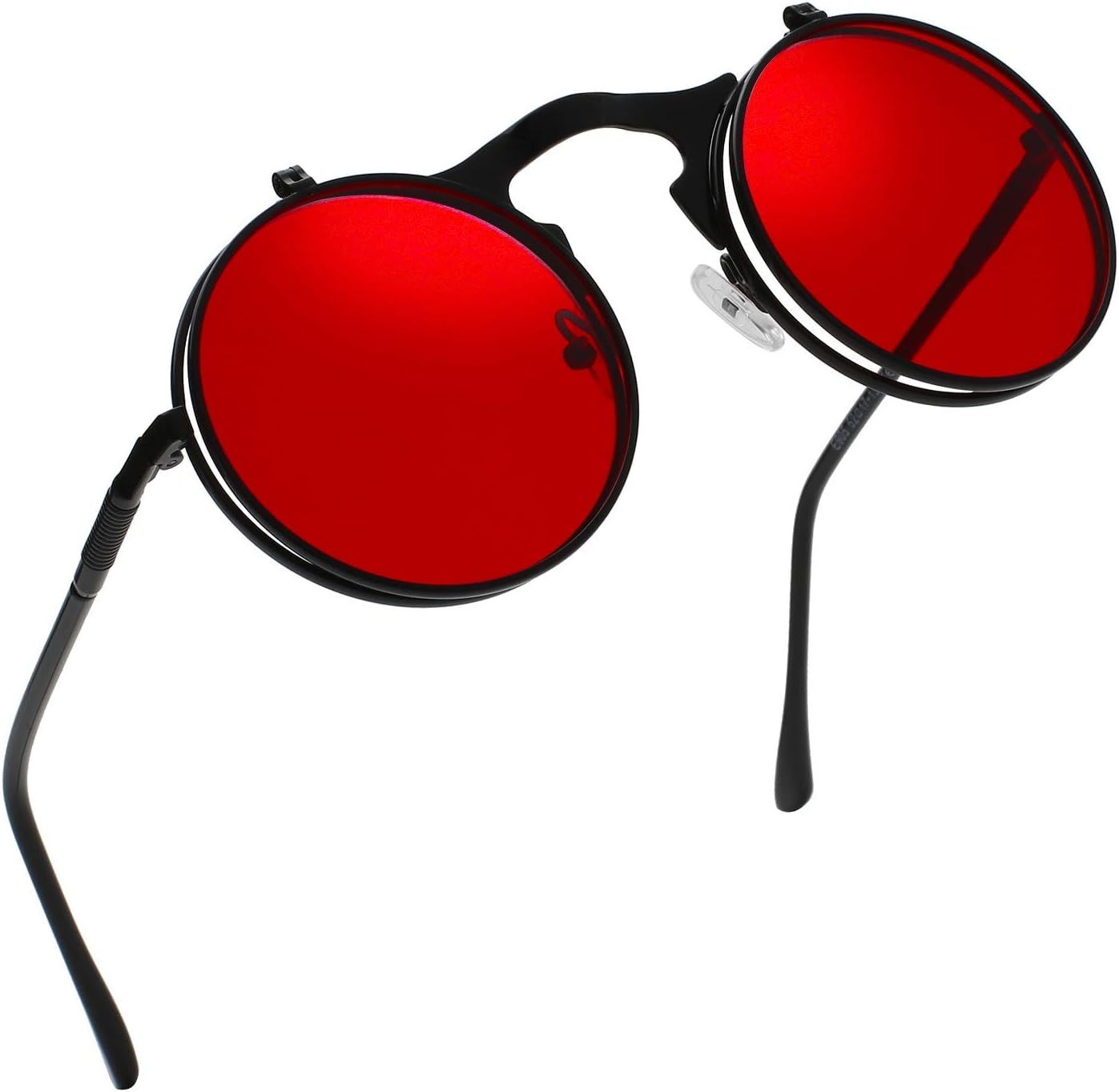 Circle Flip Up Sunglasses Gothic Round Retro John Lennon Style Sun Glasses Steampunk Sunglasses
