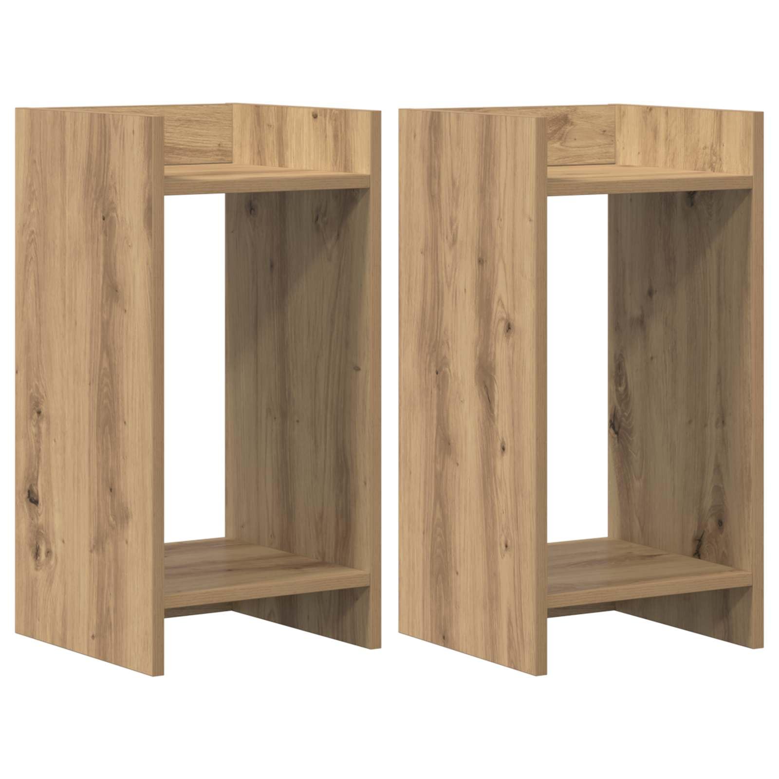 Supporto per piante, 2 pezzi, rovere Artisan, 30 x 30 x 60 cm | Materiale in legno, struttura del telaio aperto, salvaspazio, facile da montare, per soggiorno