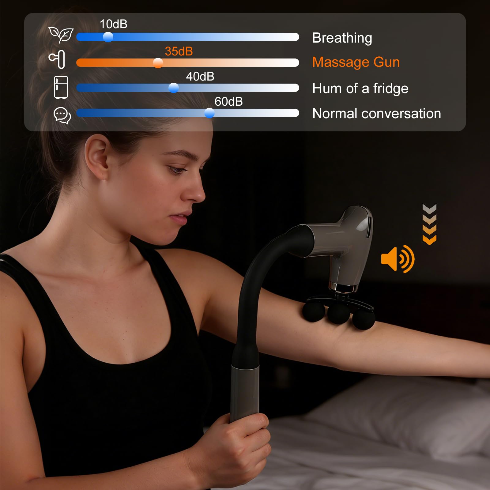 Pistolet de massage avec 9 vitesses, 5 têtes, masseur musculaire avec poignée d'extension, pistolet de massage des tissus profonds pour homme et femme, outil de massage pour détendre les