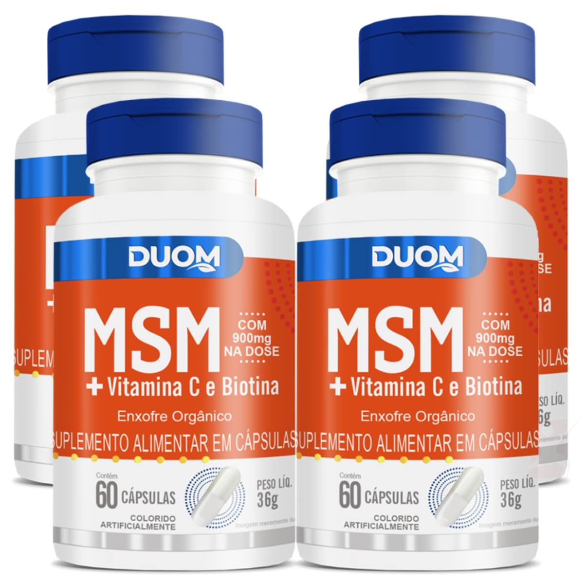 O que é MSM para que serve, como usar e efeitos colaterais-radardasaude 2 COMBO 4 MSM ENXOFRE ORGANICO 900MG + VITAMINA C BIOTINA 60 CAPS CADA TOTAL 240 CAPS - DUOM Cápsula