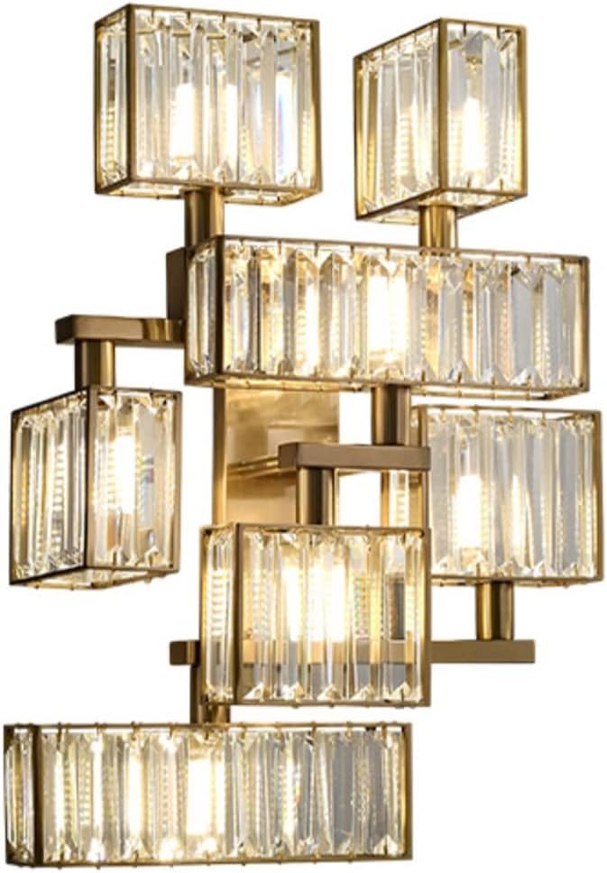 LUCBEI Wandlamp Lichte en luxe woonkamer kristallen wandlamp, eenvoudige slaapkamer nachtkastje achtergrond wandlamp Wandkandelaar