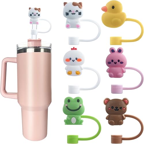 Fundas de paja de silicona compatibles con copas Stanley, tapas de popote a prueba de polvo para botellas de agua