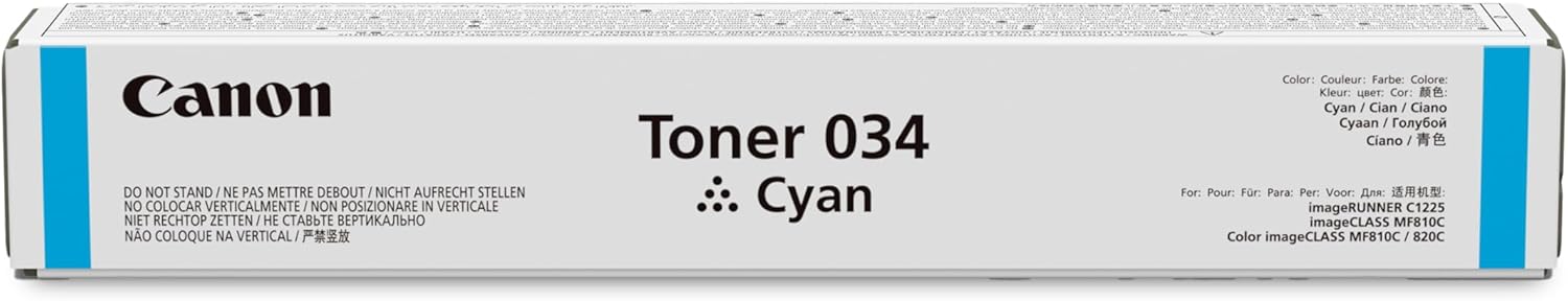 Canon Genuine Toner Cartridge 034 Cyan (9453B001), 1-Pack, for Canon Color imageCLASS MF810Cdn, MF820Cdn Laser Printer