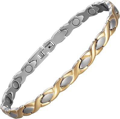 Magnetic Anklet for Women, 9.05in Stainless Steel with Adjustable Link Clasp, Fashion JewelryFUTI