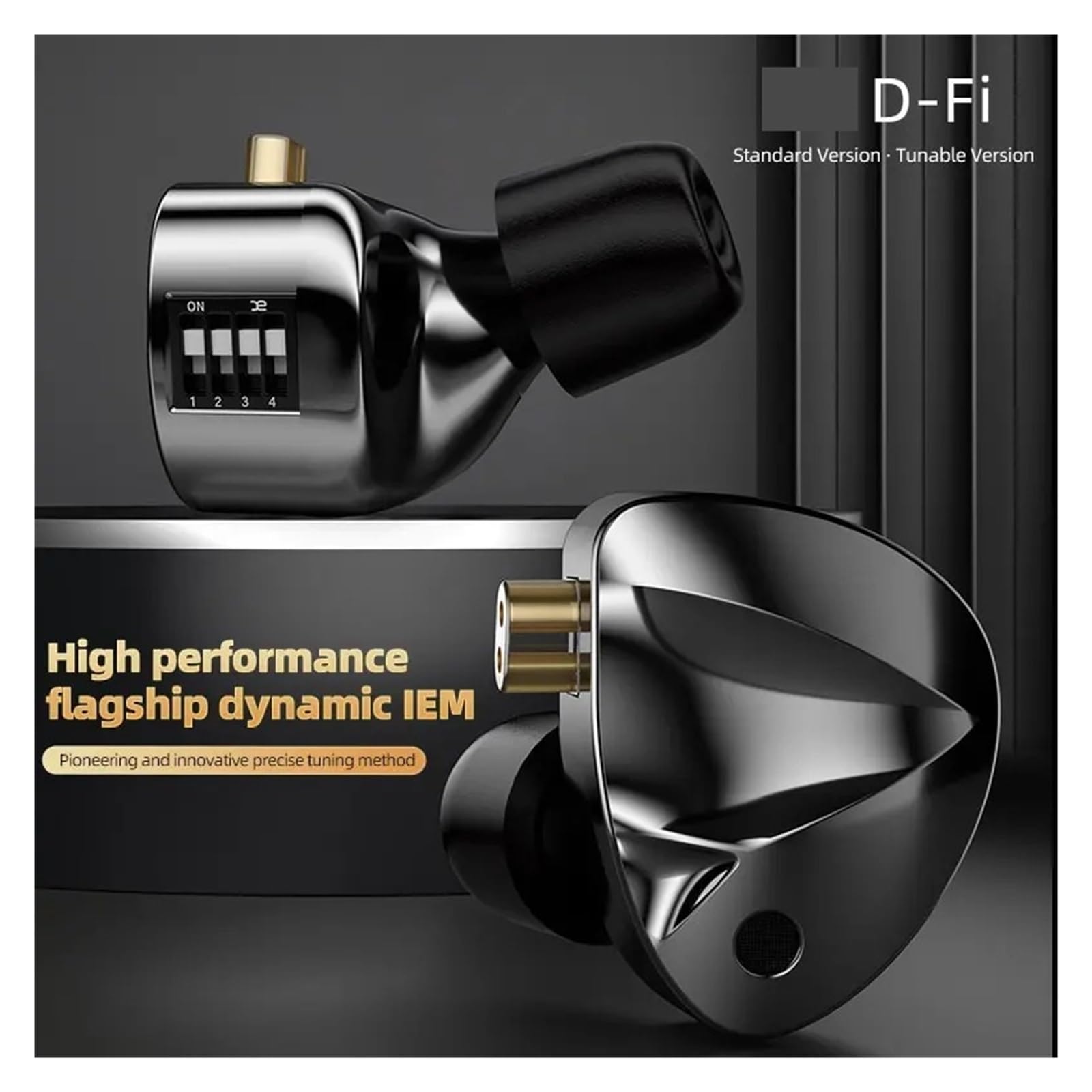 Auricolari HIFI Bassi Auricolari Monitor Interruttore di sintonizzazione a 4 livelli Cuffie Sport Stereo Cuffie con riduzione del rumore(Silver NOMIC)