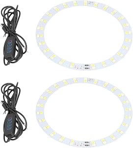 2PCS Rings Light, 3V‑5V LED Rings Light 10W Makeup Light USB Powered Rings Light Plate with Cold and Warm 2 Color Lighting for Daily Lighting