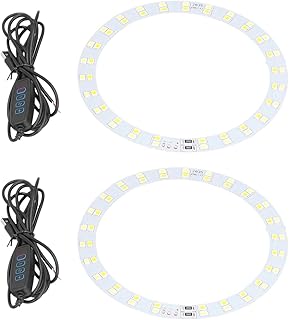 2PCS Rings Light, 3V‑5V LED Rings Light 10W Makeup Light USB Powered Rings Light Plate with Cold and Warm 2 Color Lighting for Daily Lighting