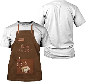 Amazon.com: Pretyprints Personalized Barista Shirt Custom Espresso ...