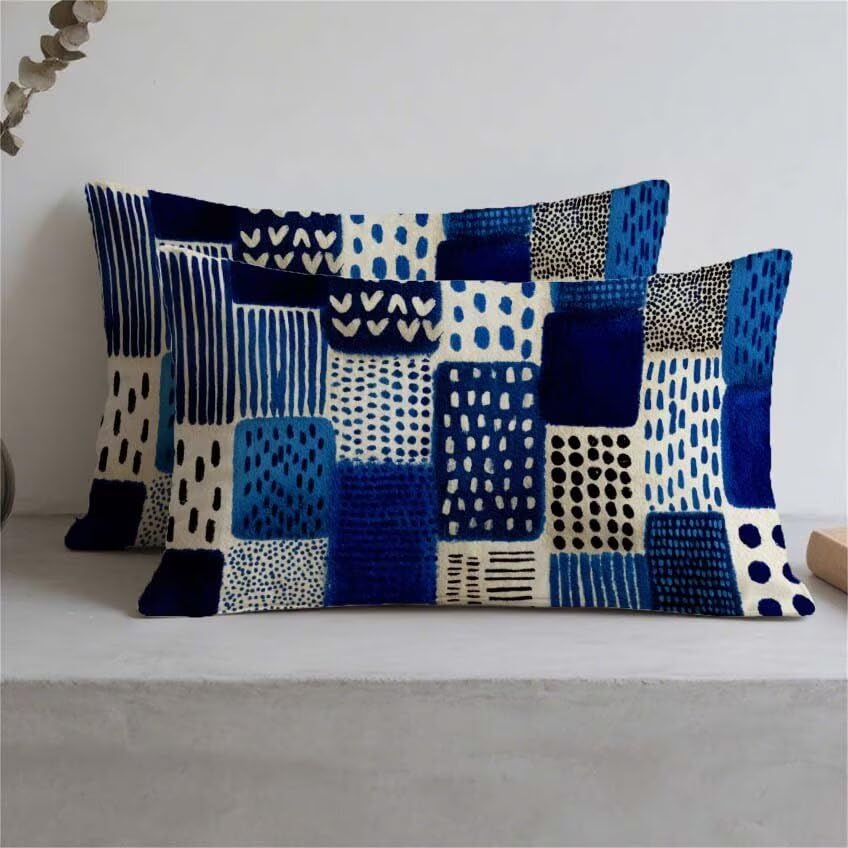 Décoration maison automne : housse de coussin imperméable lin 50x90 cm