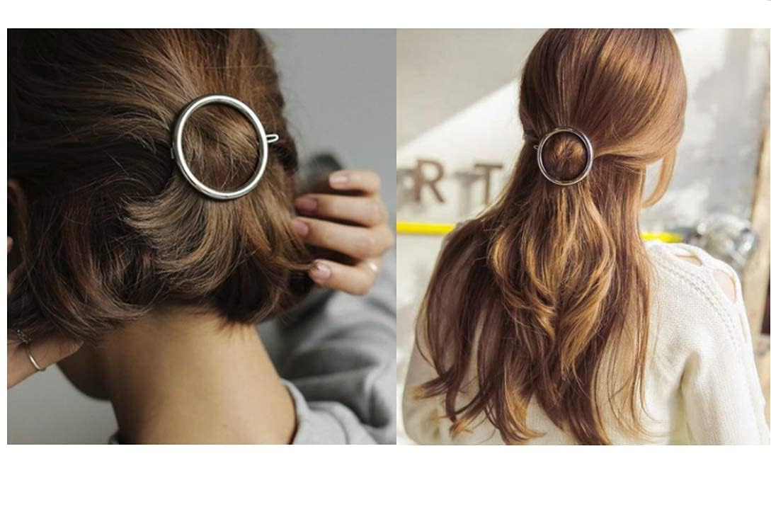 PARTYCART 2 Pcs Minimalist Dainty Hollow Geometric Round Circle Metal Hairpin Hair Clip for Women and Girls on any Occasion (Gold & Silver) (B0CQK7Z5GS) Amazon Price History, Amazon Price Tracker