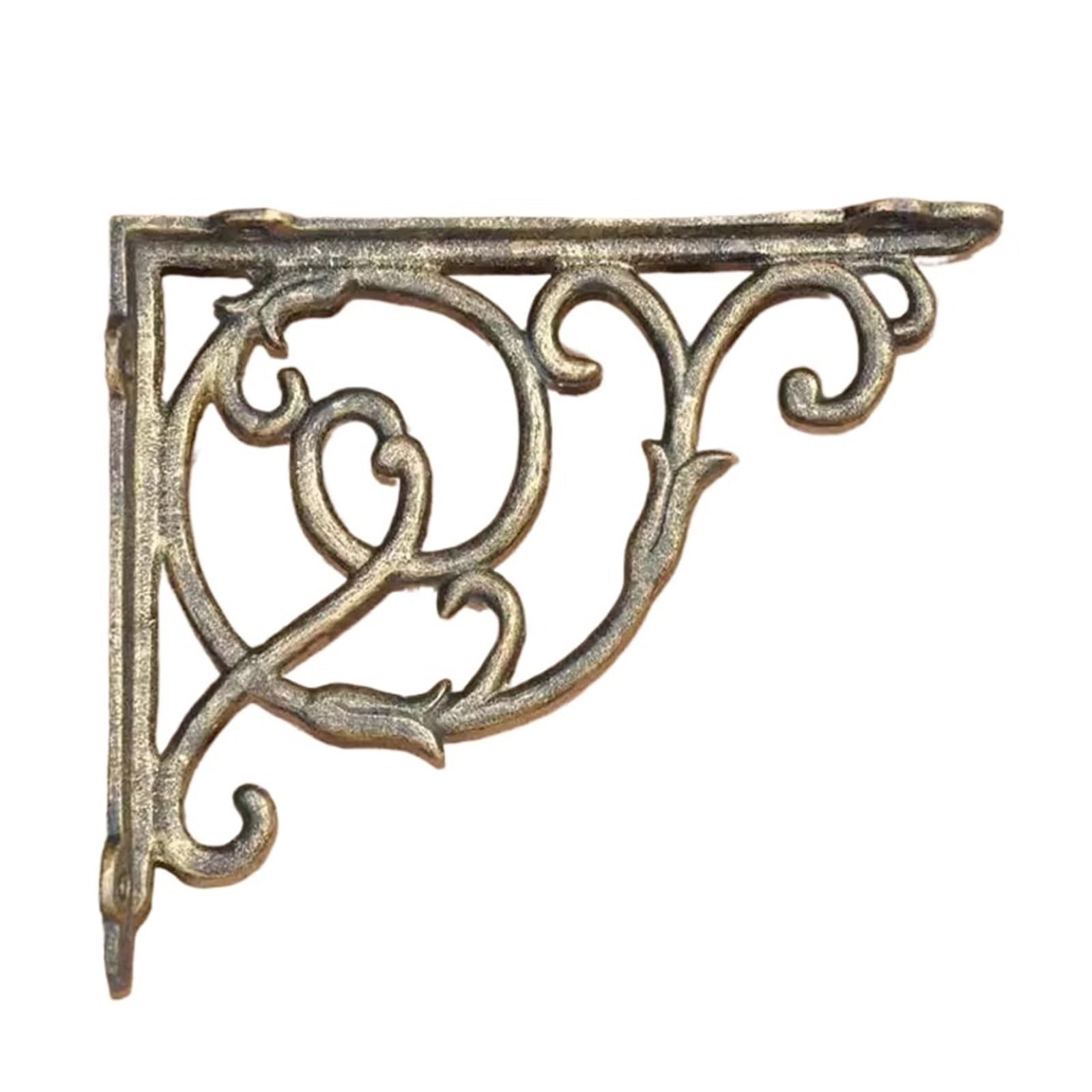 Mwahju Color 2 2Pcs Vintage Gold Cast Iron Brackets Heavy Duty Metal Floating Shelves For Home