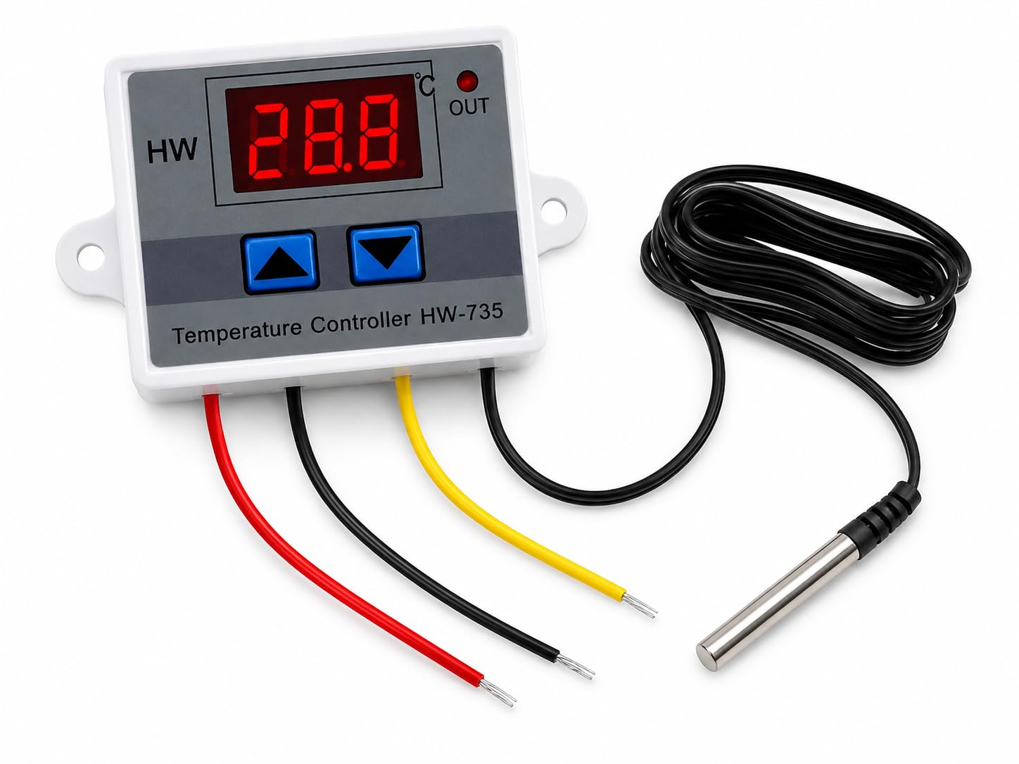 METAPOD HW-735 Digital Temperature Controller with Waterproof Sensor Probe | AC 220V Thermostat Switch | LED Display Temperature Control Module | -50°C to 110°C | Heating & Cooling Controller-picture-17