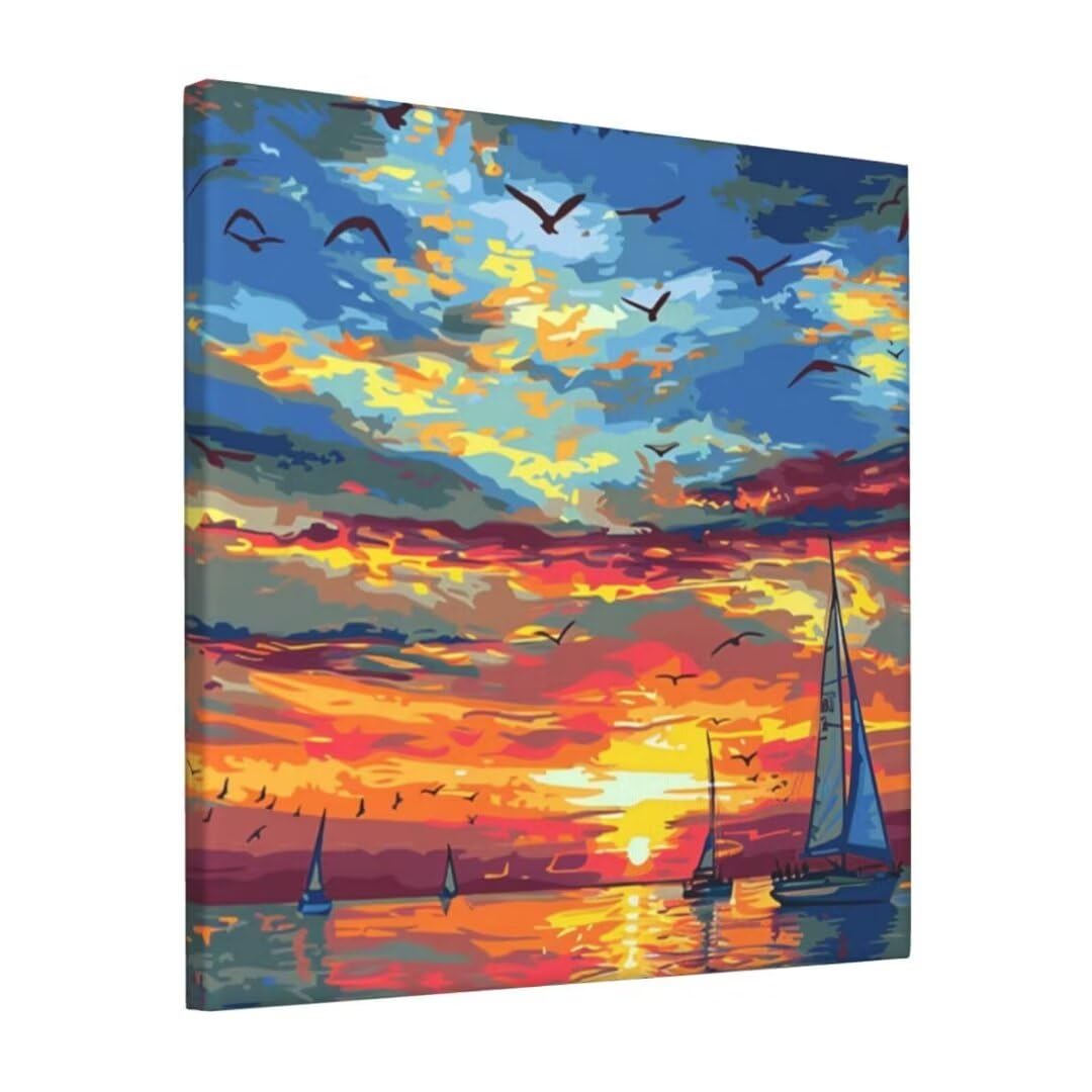夕焼け 油彩画 ニューヨークの夕焼け カンヴァスに油彩 P8(33×45㎝) 絵は