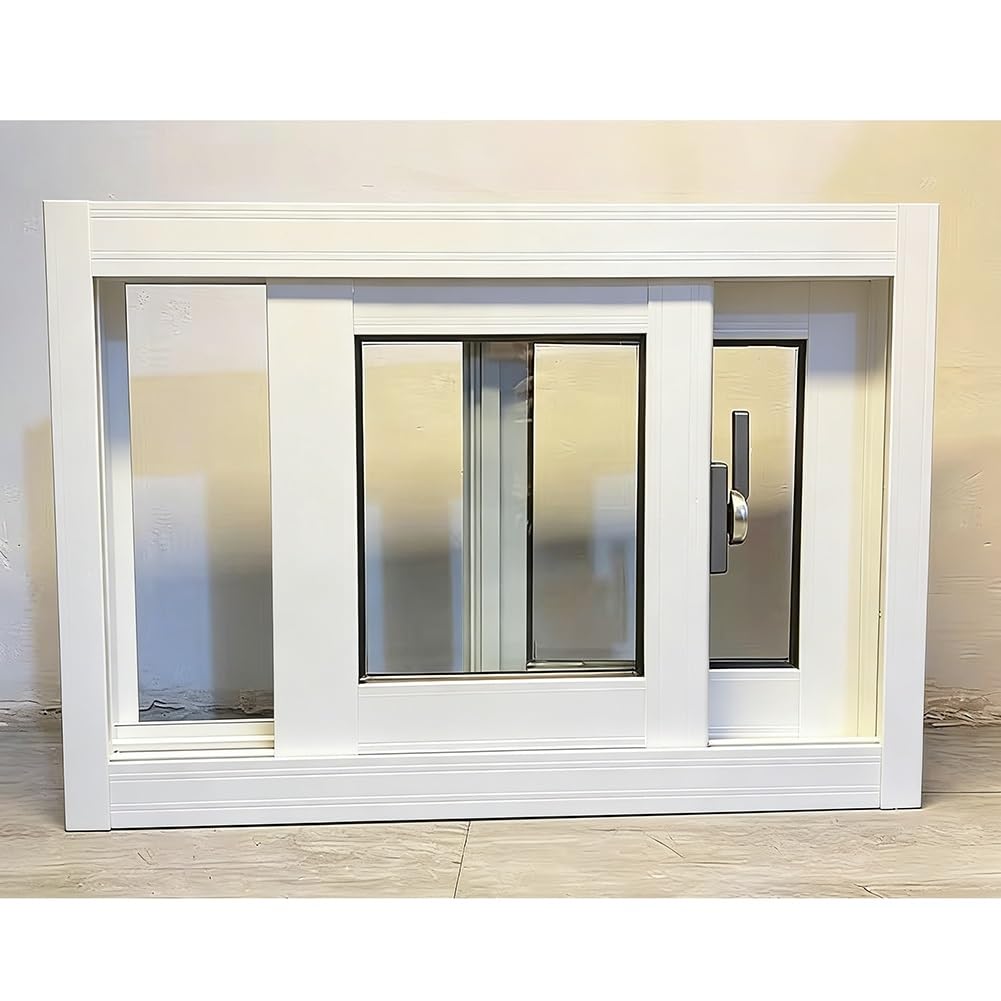Ventana corredera de aluminio con vidrio templado para cobertizo