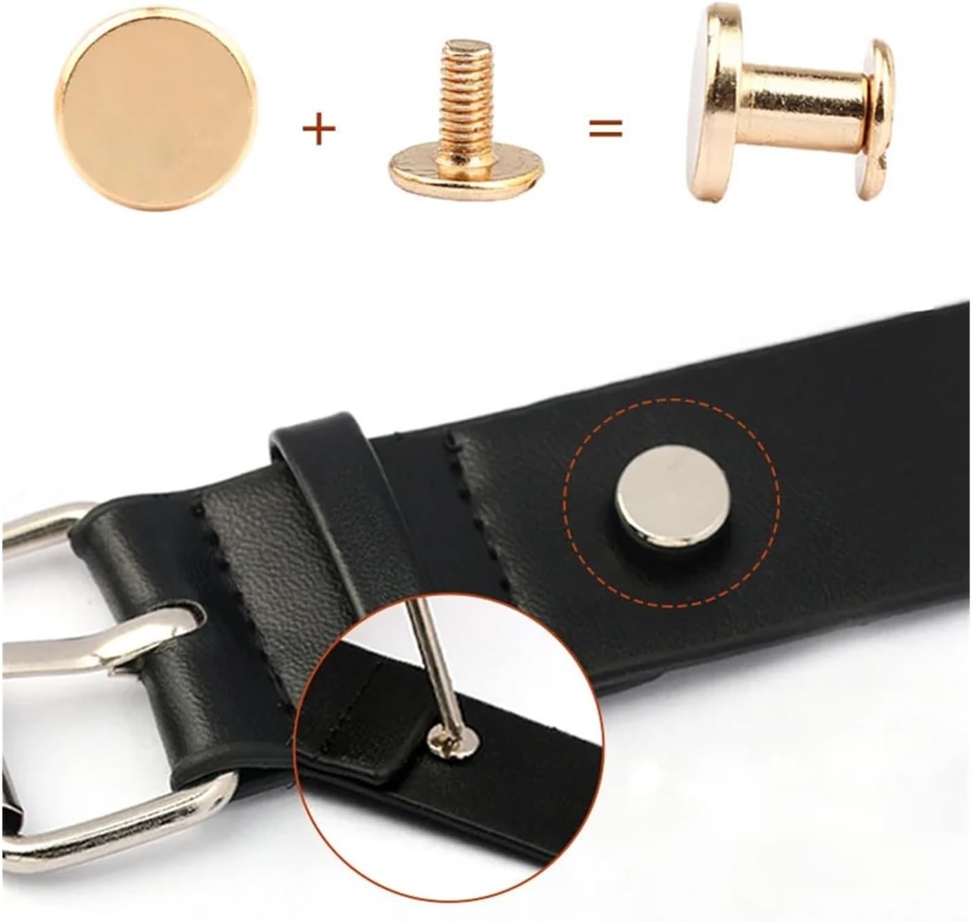 Brass Rivet，Chicago Screws, 1pc Metal Flat Belt Screws Leather Craft Nail Brass Solid Rivets Stud Head for Belt Wallet Luggage Bag Shoes Button Fasteners(Bronze,10x9x13mm)