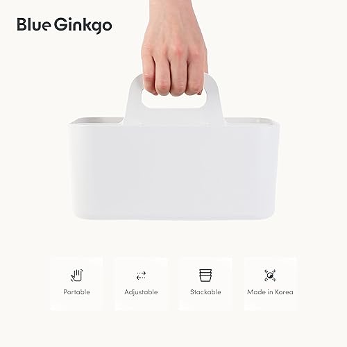 Miniatura 5 de BLUE GINKGO - Organizador apilable para baño, oficina, manualidades o suministros escolares, transportador portátil hecho en Corea (rectangular,