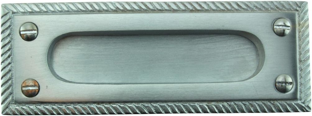 Renovators Supply Manufacturing Rectangular Brass Window Sash Lift 5" Satin Chrome Rope Sash Lift for Windows with Mounting Hardware Pack of 4
