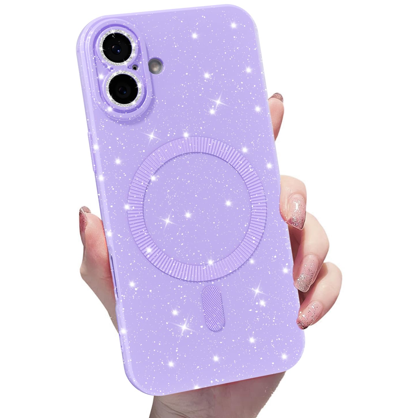 Coque iPhone 16 Plus violette compatible Magsafe protection fine caméra - 8