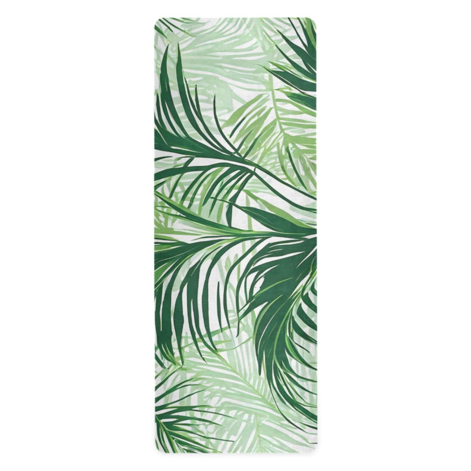 FLildon Hawaiian Palm Leaf Yoga Mat Thick Non Slip Yoga Mat Workout Mat for Men Women, Exercise & Exercise Mat for Home Gym, Yoga, Pilates, Stretching, and Floor
