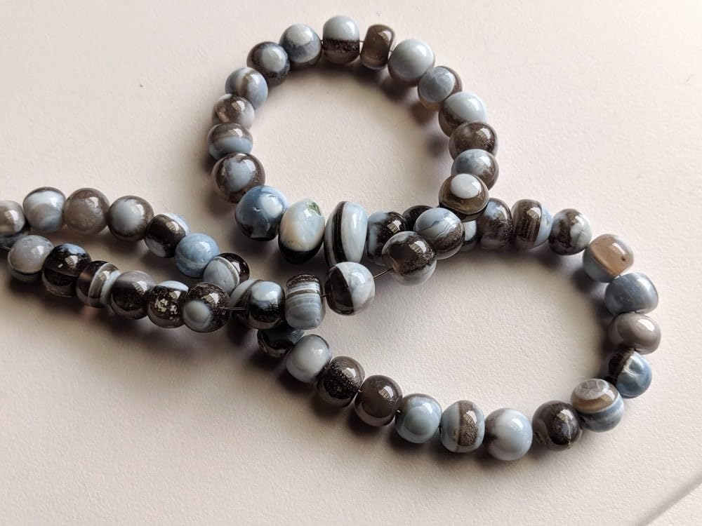 9-11 mm Boulder Opal Zwykłe koraliki Rondelle, Naturalny niebieski Boulder Opal Zwykłe koraliki do biżuterii, opalowe gładkie koraliki (opcje od 8 cali do 16 cali) 8 cali, 26 szt
