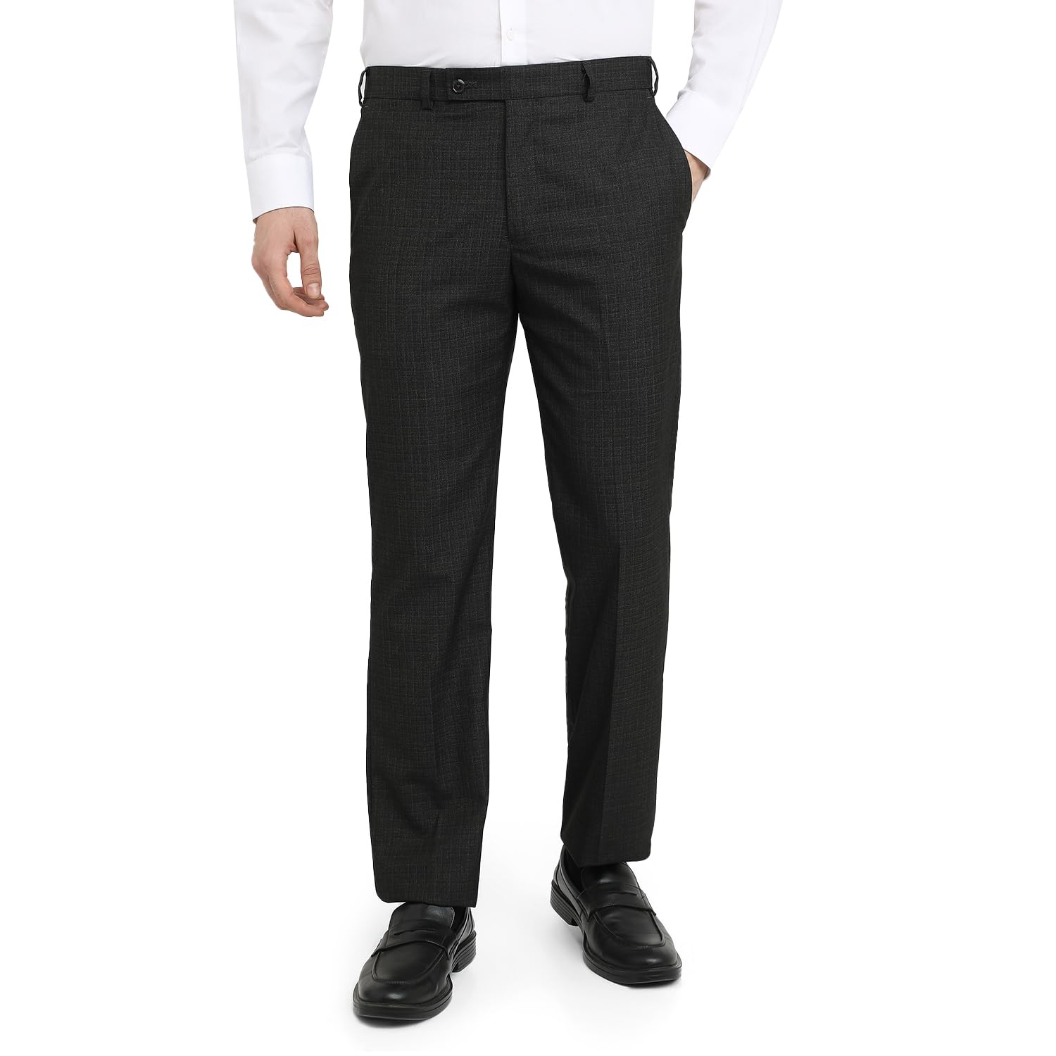 park avenue Men Regular Fit Solid Pattern Poly Viscose Blend Flat Front Formal Trouser-picture-16