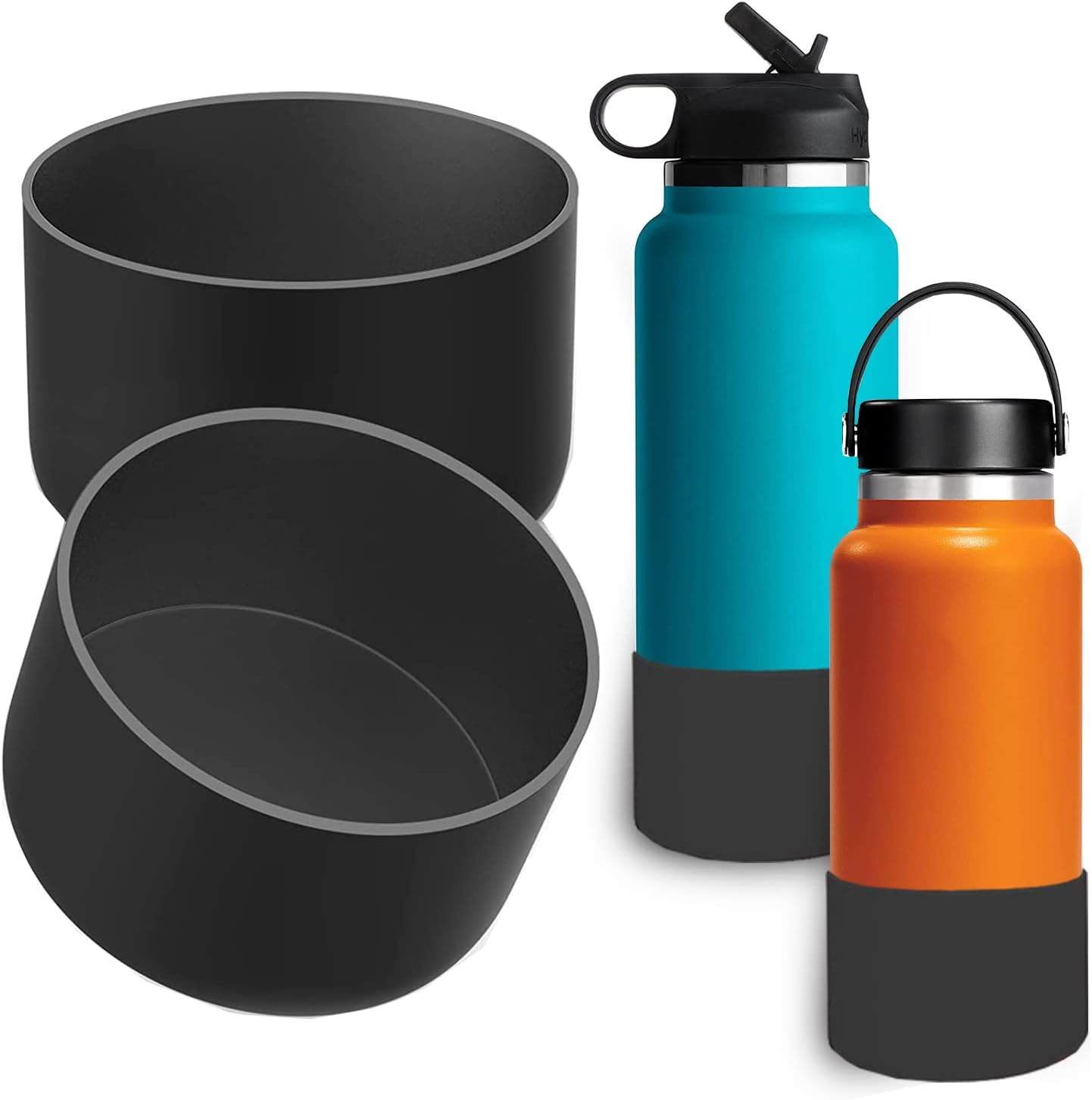 Boot for Hydroflask Water Bottle 32-40oz, BPA Free Bottom Silicone Sleeve Cover, Compatible with All Water Bottles with Bottom Width of 3.56in,Black, 1 Pcs