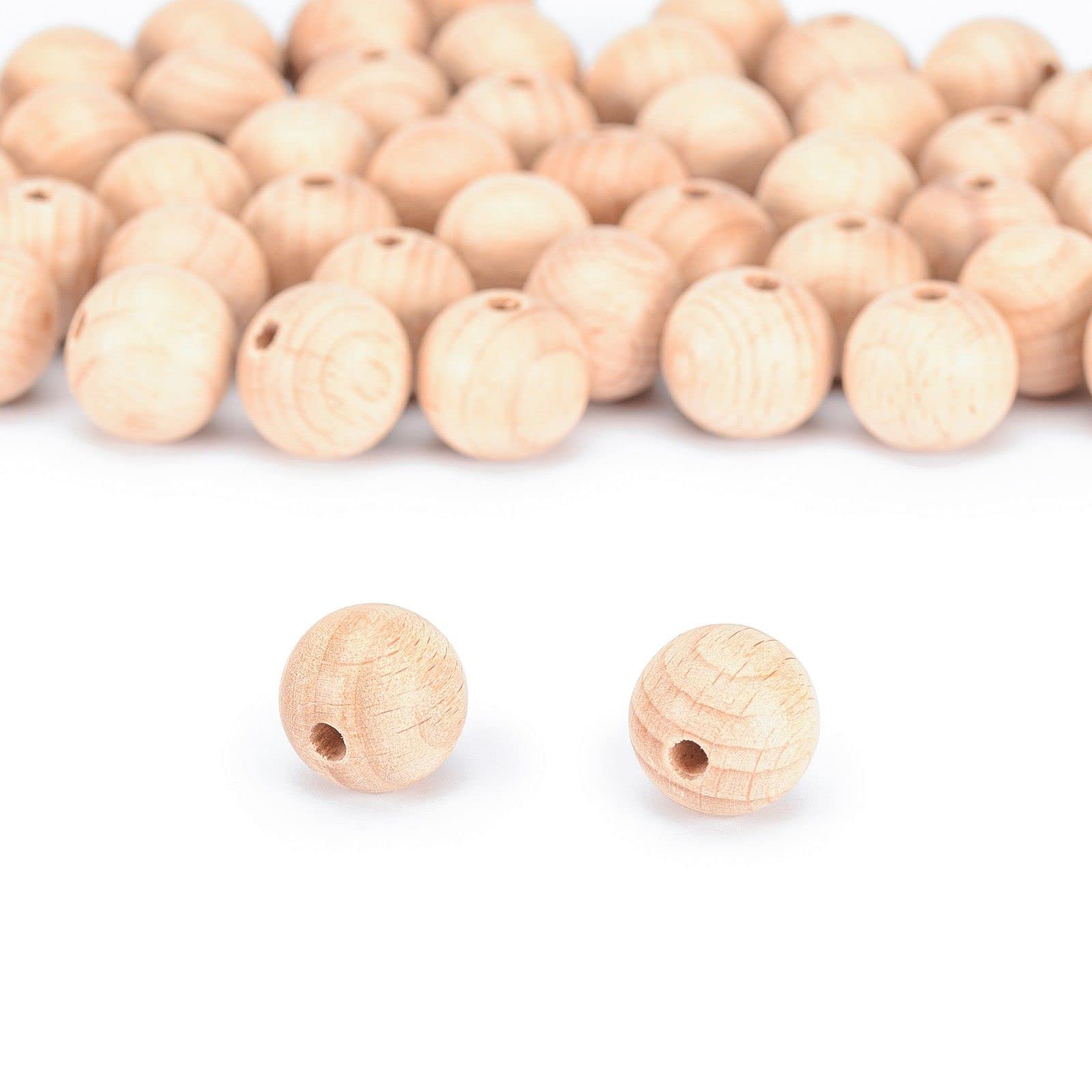 Crafans 480 stuks natuurlijke houten kralen gewaxte houten kralen 6 mm