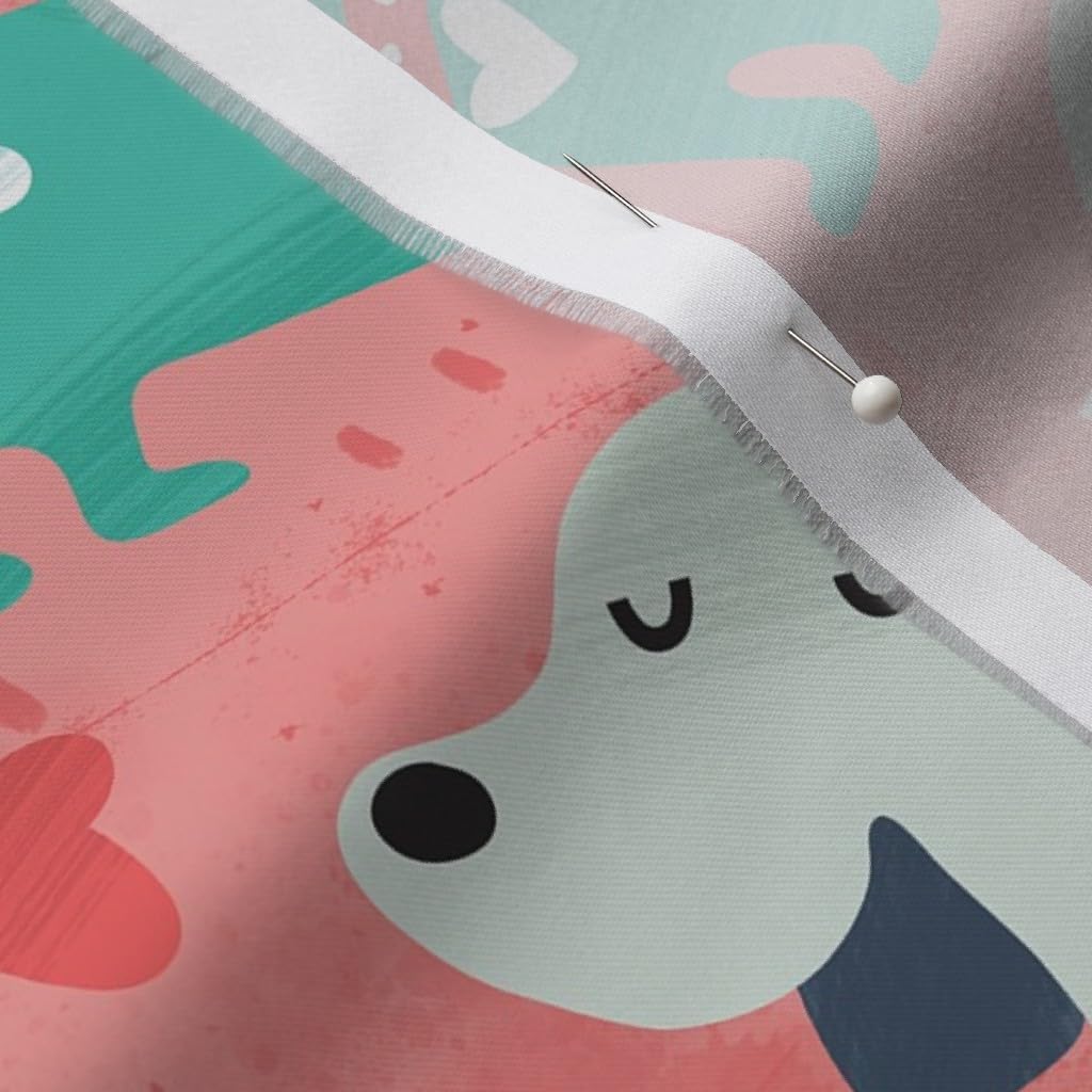 Spoonflower Fabric - Happy Vet Medical Doctor Animals Dogs Cat Printed on Organic Cotton Sateen Fabric by The Yard - Sewing Quilting Apparel Home Decor