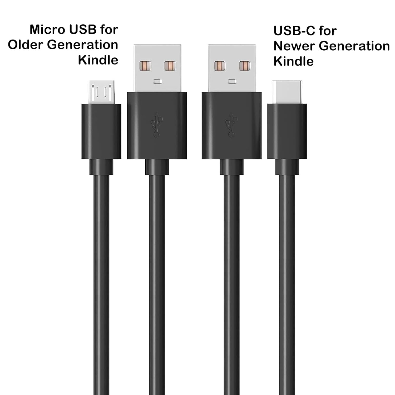 ienza 6FT Long USB Charger Cable/Wire/Block Set with Micro & USB-C for Old/New Kindle Paperwhite, Kids, Oasis, Signature Edition, Fire, Fired HD, Scribe, DX & Keyboard image 2 of 2 B0D9SX3FKK