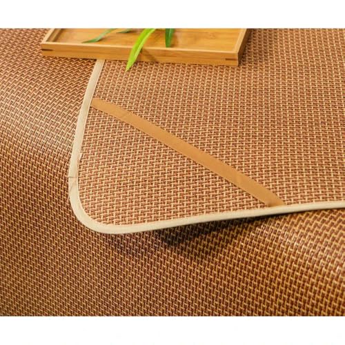 Protector de colchón de ratán de bambú refrescante, juego de ropa de cama de verano para camas individuales y dobles, funda transpirable y plegable para adultos, perfecto para personas que duermen con