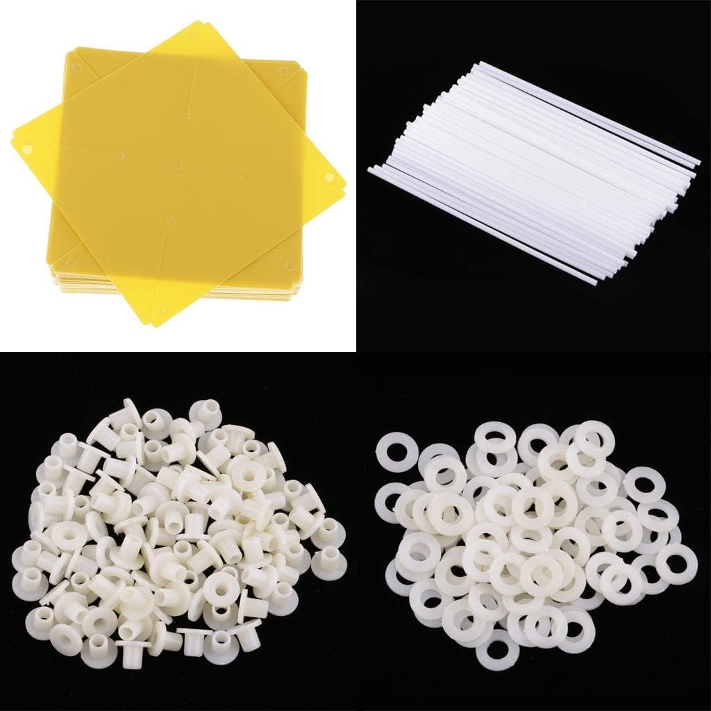 100pcs 3D Bircolage Flower Portable Windmill Toys Kids Garden Crafts, Yellow