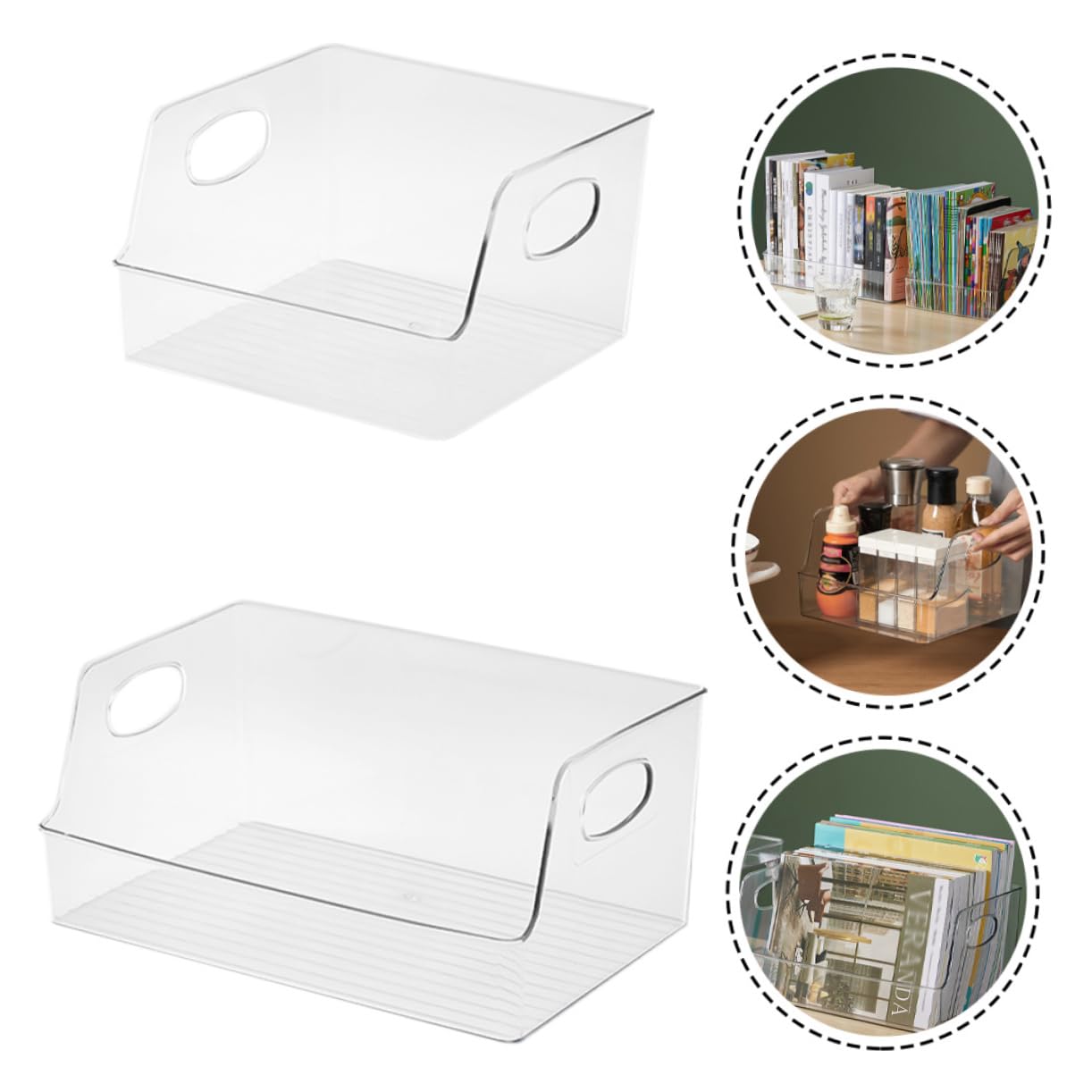 PLAFOPE 2pezzi Scatola Organizer Per Documenti in Plastica Porta Libri e Riviste Portadocumenti Da Scrivania Per Ufficio e Casa