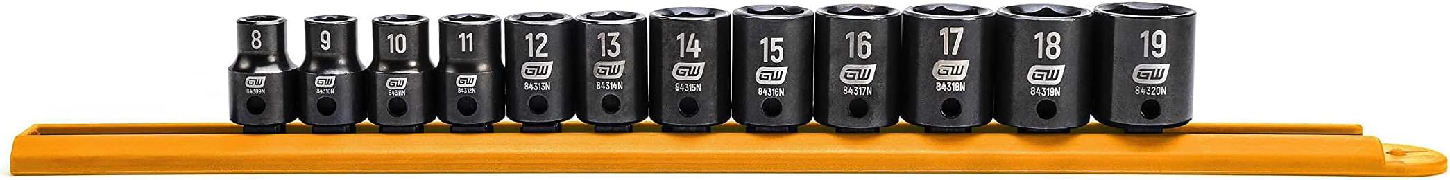 GEARWRENCH 12 Pc. 3/8" Drive 6 Pt. Standard Impact Socket Set, Metric - 84911N