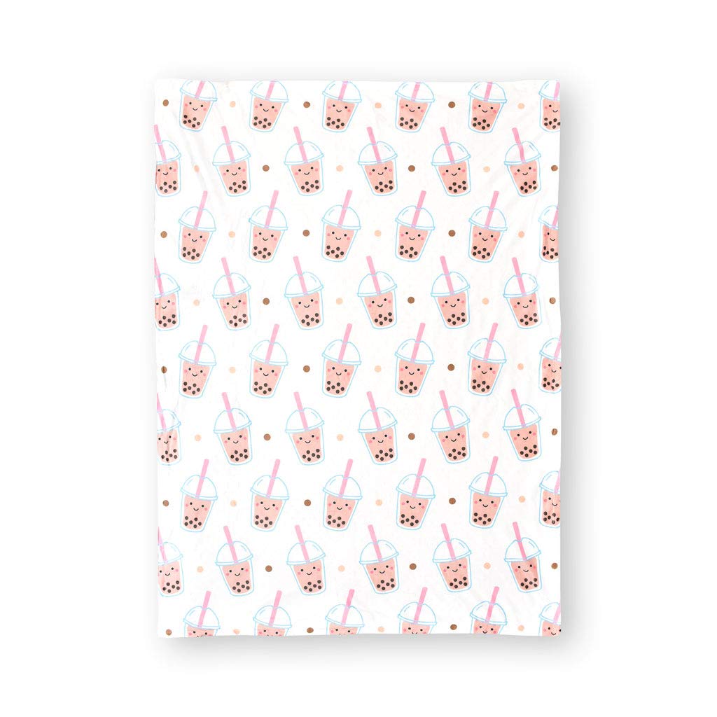 Super Soft Minky Fleece Baby Blanket - Boba Bubble Tea