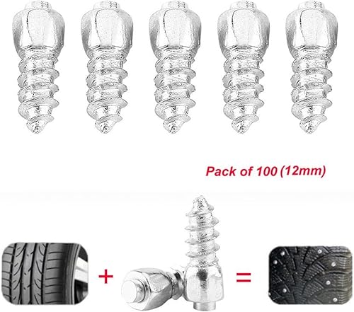Miniatura 4 de Yosoo 0.472in coche SUV ATV tornillo antideslizante rueda neumático nieve pinchos recortes accesorios de coche, paquete de 100
