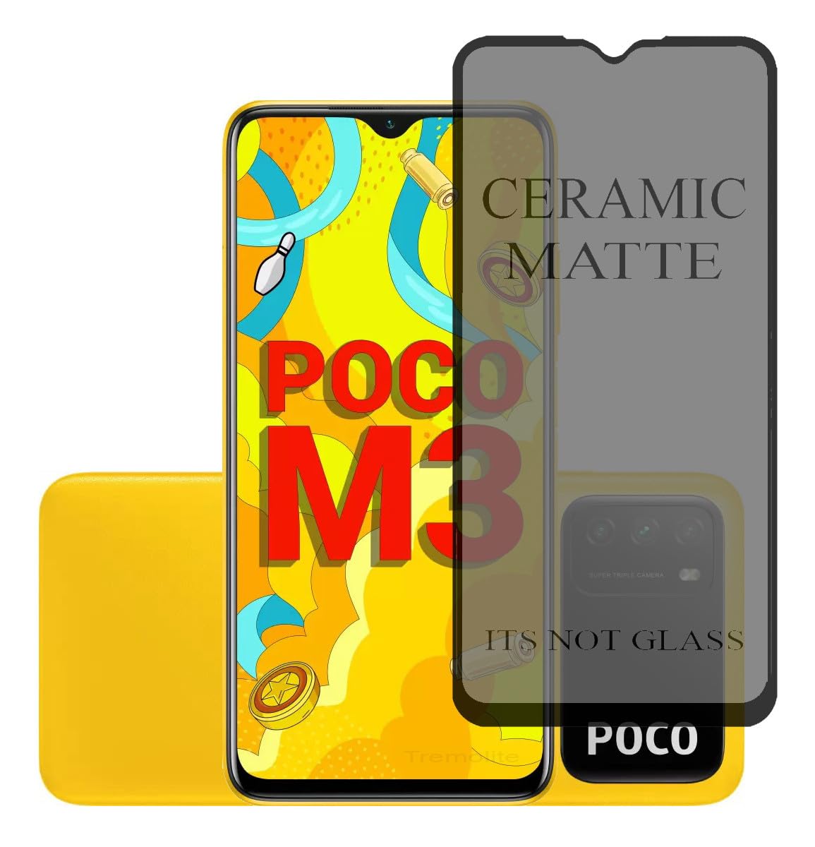 Tremolite Ceramic Matte Unbreakable Flexible Screen Guard Protector for POCO M3 Edge to Edge Full Coverage, Pack of 1 (B0CRLG4DG6) Amazon Price History, Amazon Price Tracker